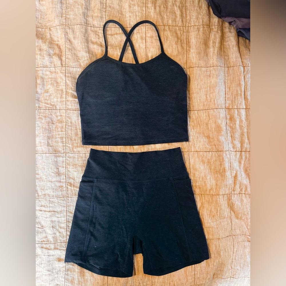 Senita Athletics Black Athletic Shorts Set